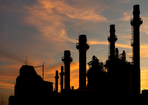 Natural Gas Facility Sunset