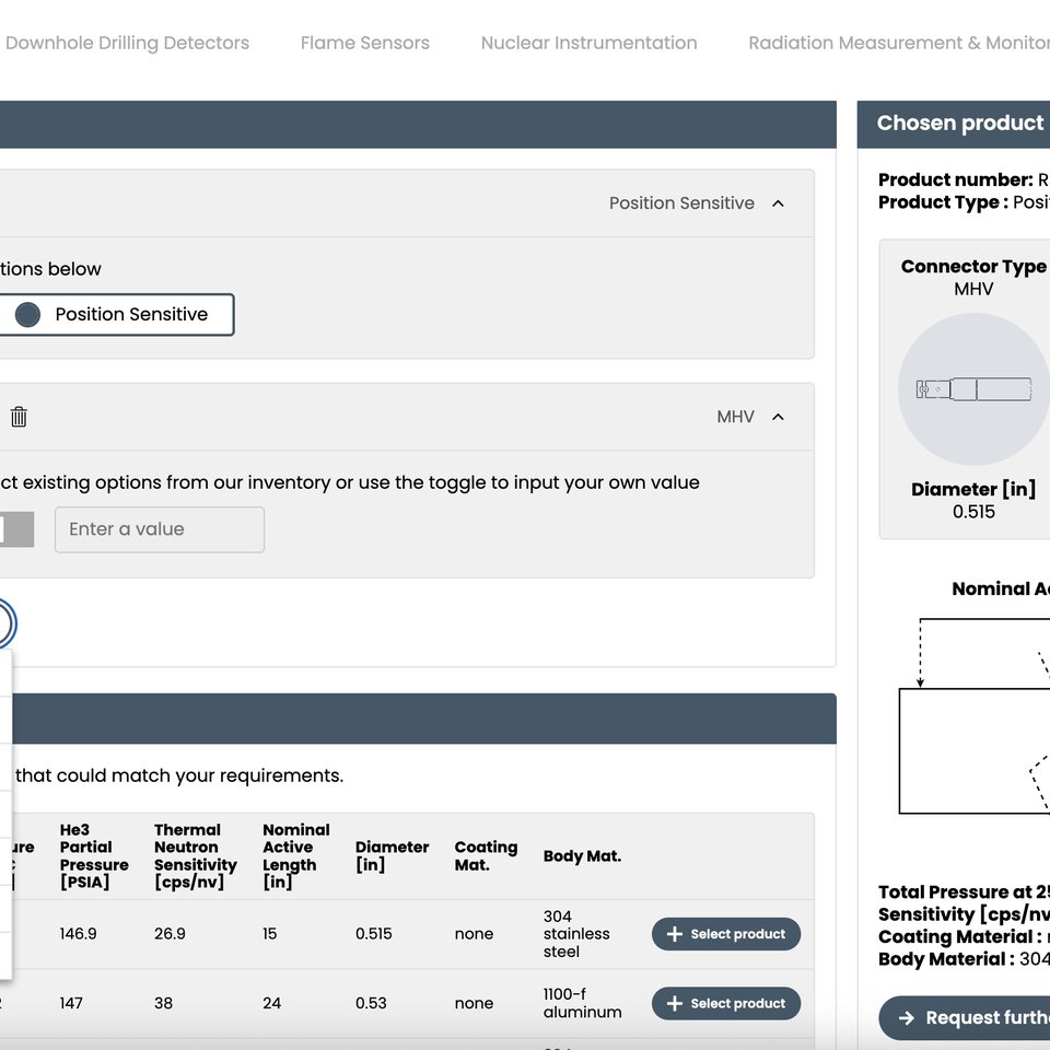 Helium-3 Product Configurator Screenshot